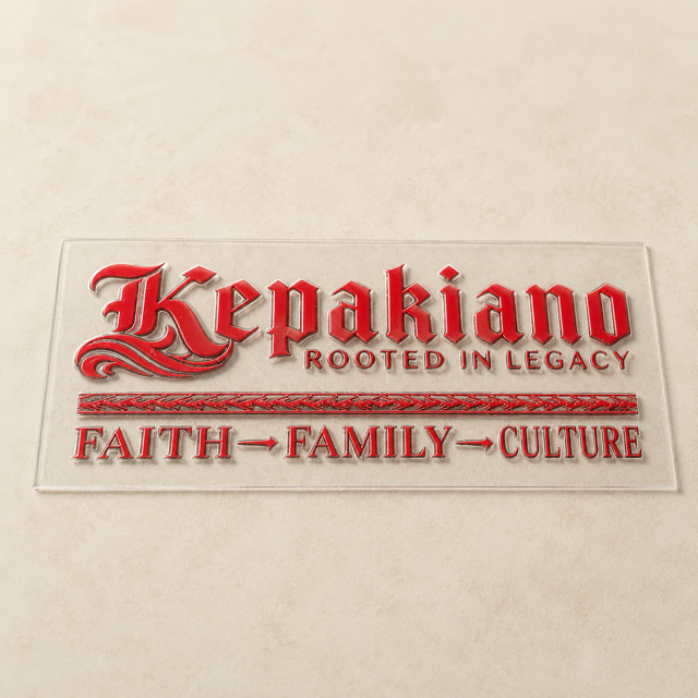Signature Kepakiano Word Mark - Clear Raised Sticker