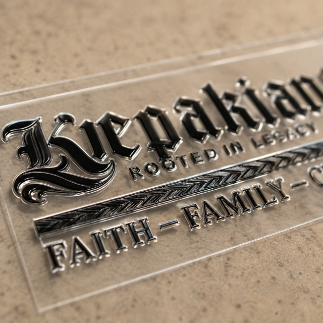 Signature Kepakiano Word Mark - Clear Raised Sticker