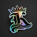 Crown Wave K - Holographic Sticker