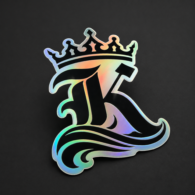 Crown Wave K - Holographic Sticker