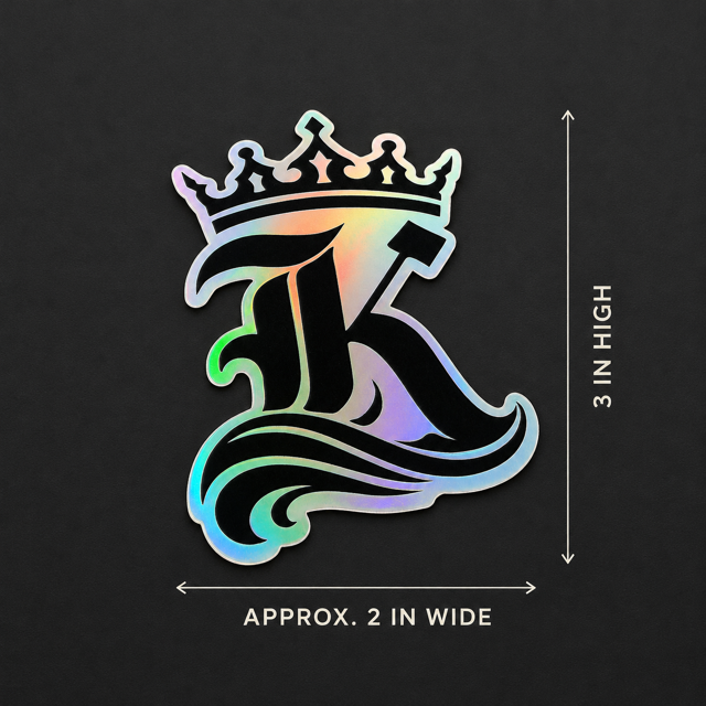 Crown Wave K - Holographic Sticker