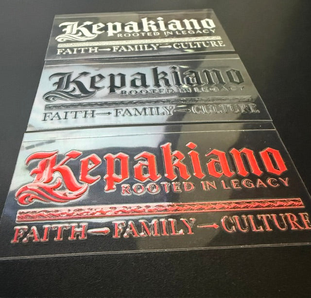 Signature Kepakiano Word Mark - Clear Raised Sticker